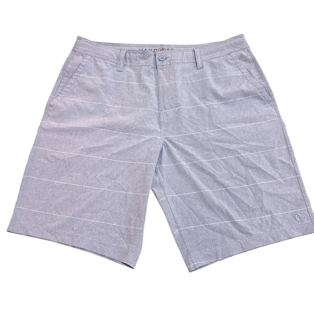 NWOT Hang Ten Mens Hybrid Shorts Size 36 Blue Striped Board Shorts Casual Summer